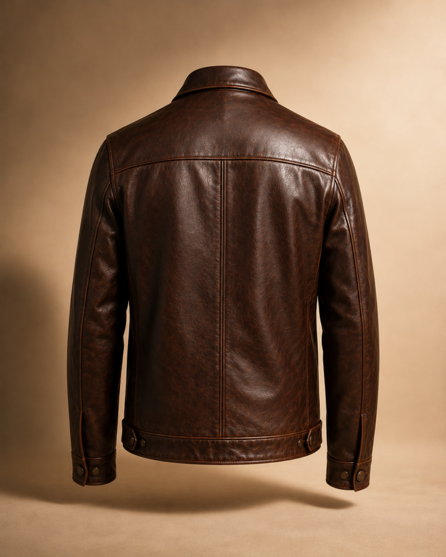 Vintage Brown Leather Field Jacket 3