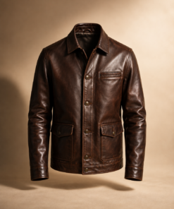 Vintage Brown Leather Field Jacket