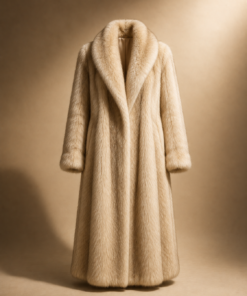 Luxury Ivory Fox Fur Long Coat
