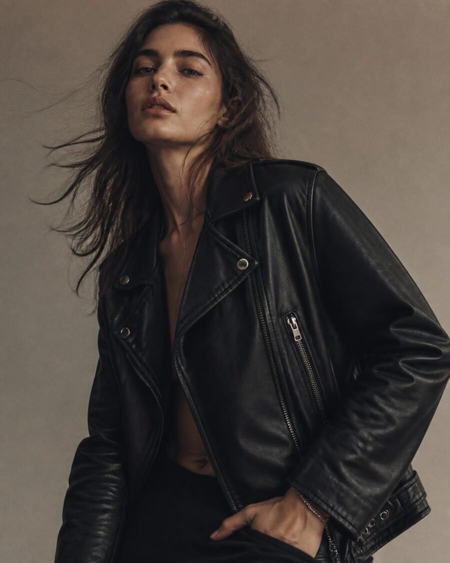 Black Biker Leather Jacket