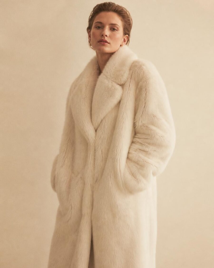 Ivory Long Fur Coat